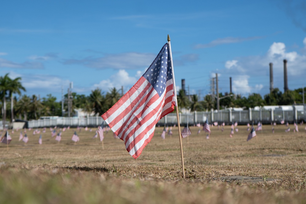 Camp Blaz Marines assist with flag placement for Memorial Day