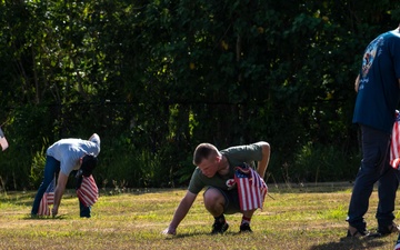 Camp Blaz Marines assist with flag placement for Memorial Day