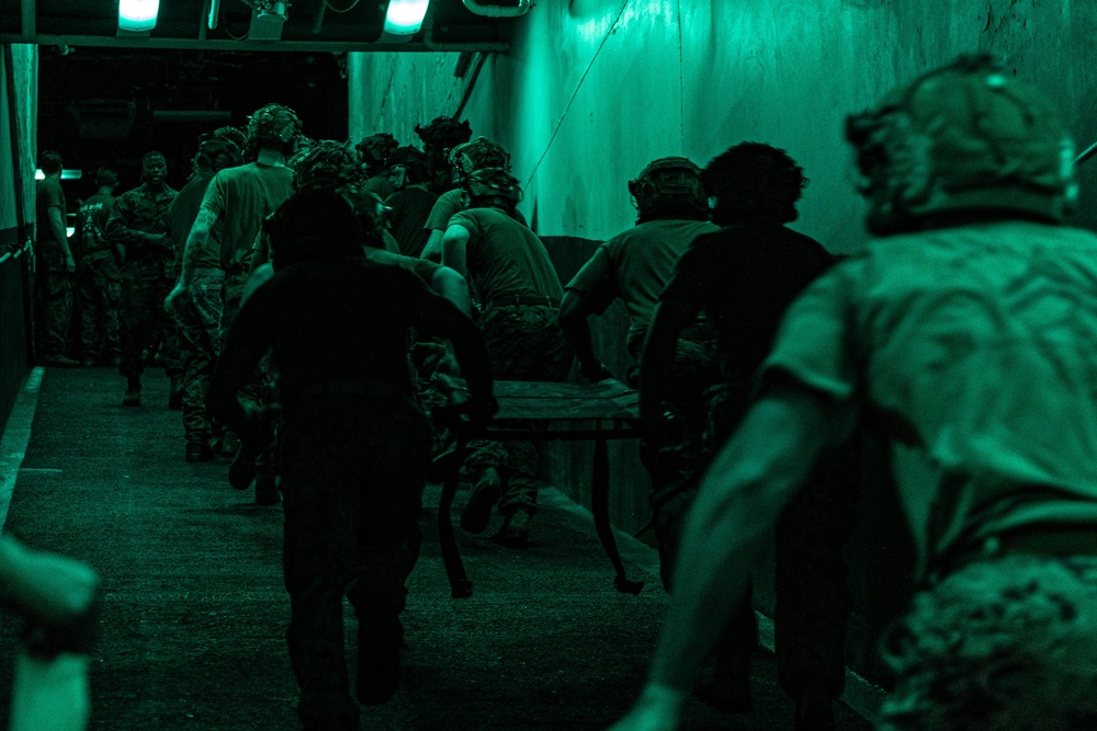 22nd MEU | Simulated Casualty Reception aboard USS Iwo Jima