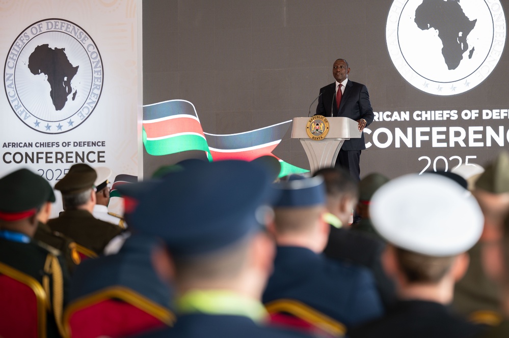 Kenyan President gives remarks during the African Chiefs of Defense Conference 2025
