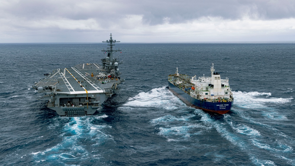 George Washington conducts fueling-at-sea and vertical replenishment