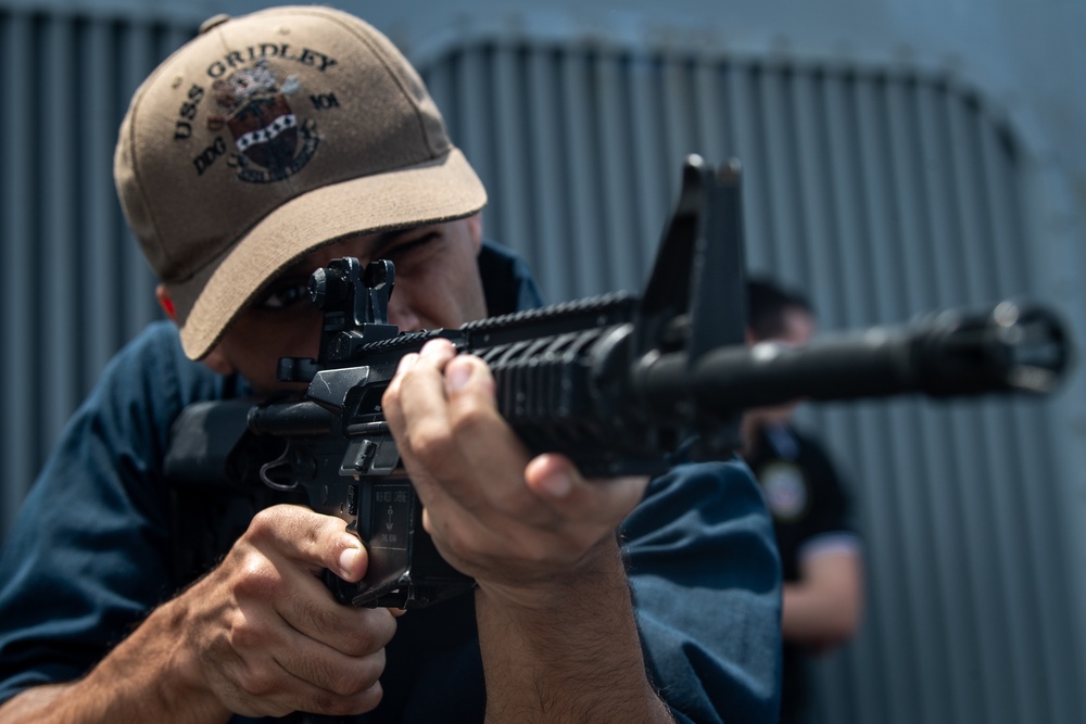 USS Gridley Firearms Training