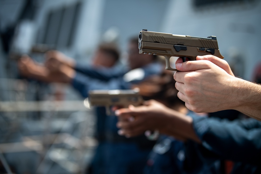 USS Gridley Firearms Training