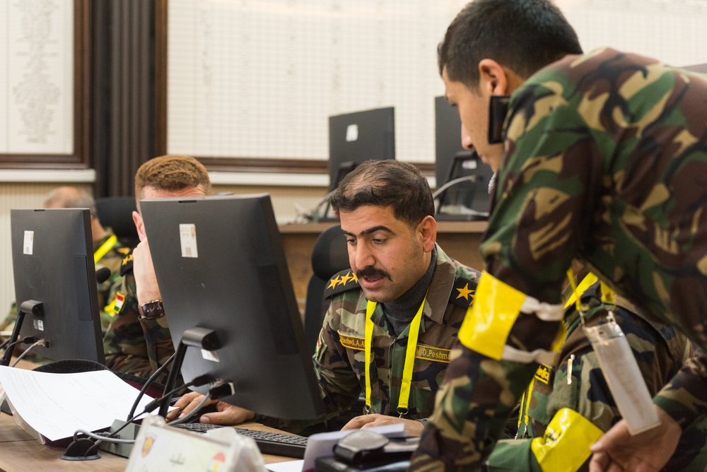 Peshmerga 1st Division Conduct Command Post Exercise