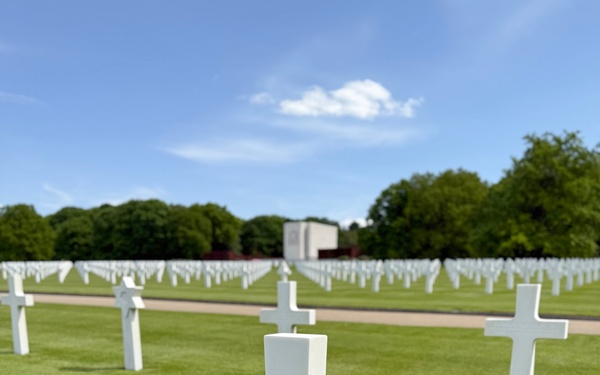 Coast Guard honors fallen WWII Coast Guardsman at Ardennes American Cemetery in Neupré, Belgium