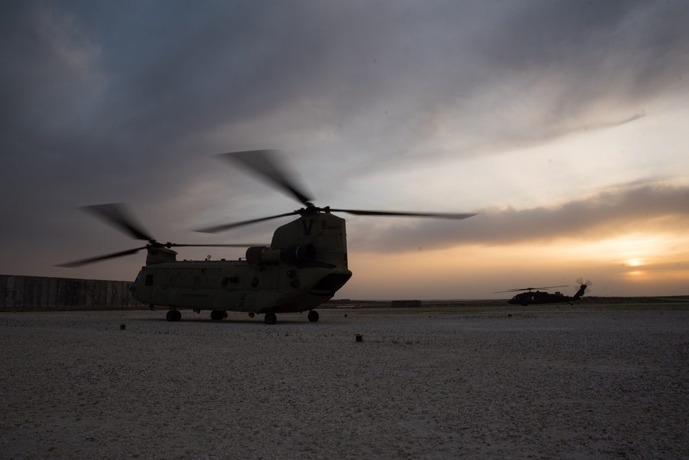 Coalition Forces Conduct Escorted Aerial Movements