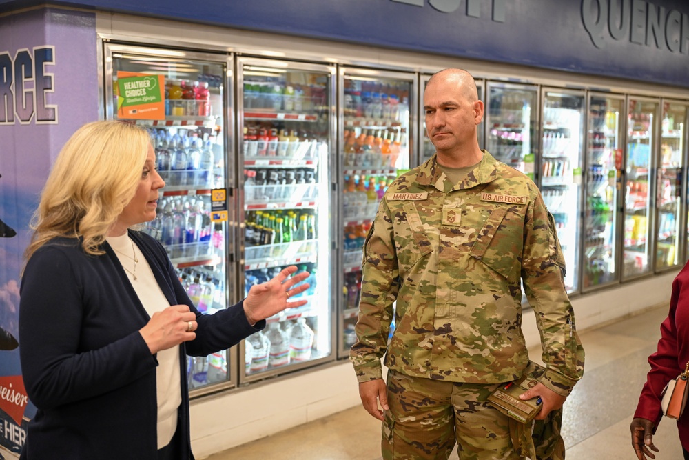 Army and Air Force Exchange service senior enlisted leader visits Ellsworth Air Force Base