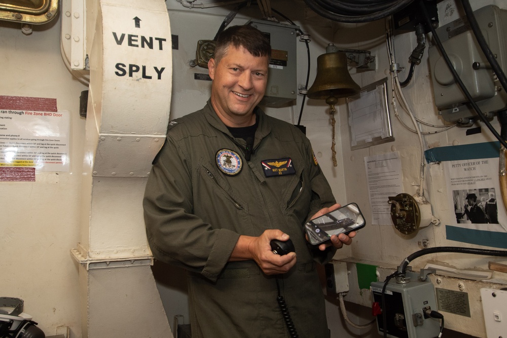 USS John C. Stennis (CVN 74) Executive Officer tours the ship during cleaning stations.