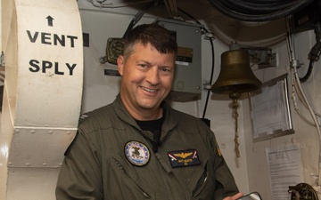 USS John C. Stennis (CVN 74) Executive Officer tours the ship during cleaning stations.