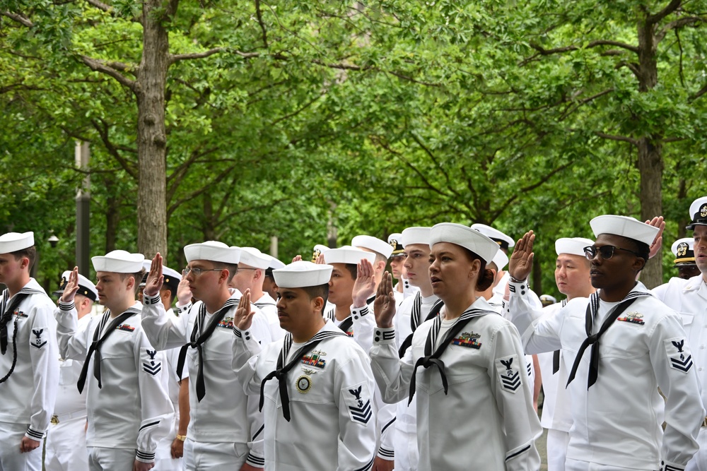 NTAG EMPIRE STATE SAILORS REENLIST AT 9/11 MEMORIAL DURING FLEET WEEK