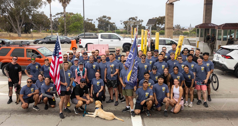 Camp Pendleton Marines participate in the Law Enforcement Torch Run for Special Olympics in Southern California
