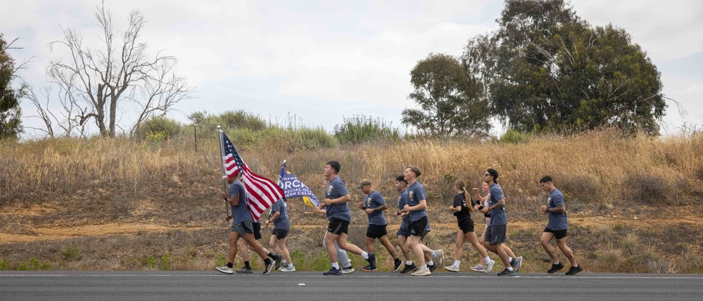 Camp Pendleton Marines participate in the Law Enforcement Torch Run for Special Olympics in Southern California
