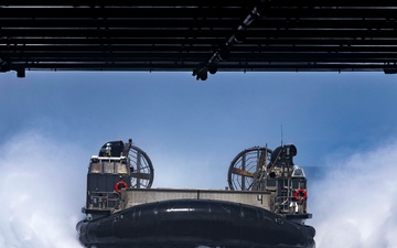 U.S. Marines Assigned to 22nd MEU Depart USS Iwo Jima During An Exercise