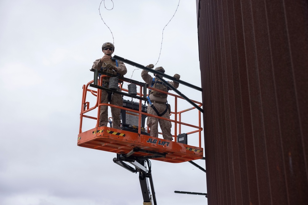 Task Force Sapper reinforces southern border barrier with barbed wire