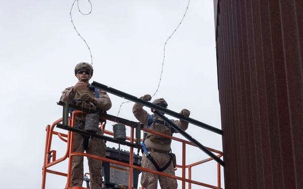 Task Force Sapper reinforces southern border barrier with barbed wire