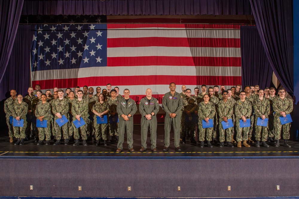 USS Ronald Reagan (CVN 76) frocks newly appointed petty officers