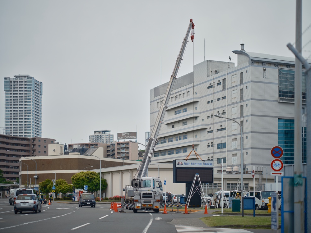 CFAY Digital Marquee Building 3020 Removed