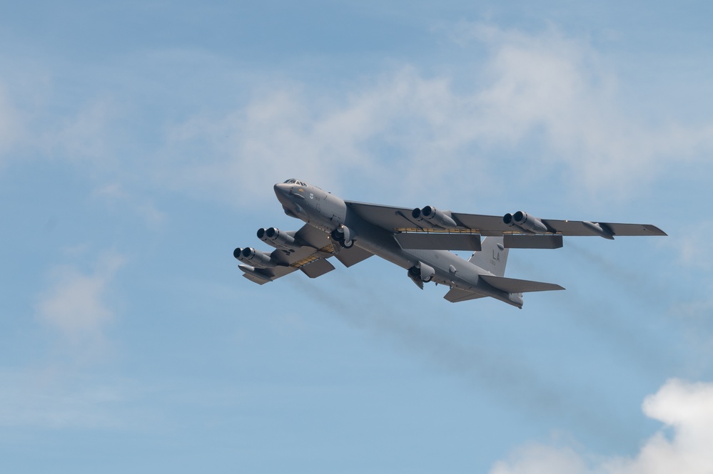 Barksdale B-52s depart Andersen Air Force Base
