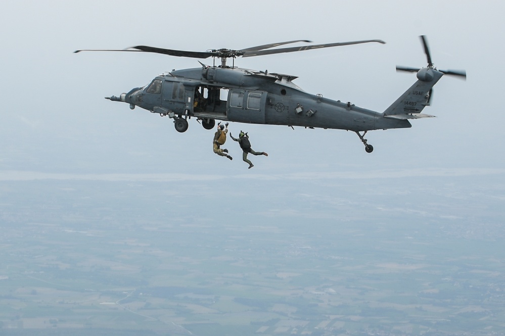 Aviano AB leadership takes to the skies with 56th RQS, 57th RQS