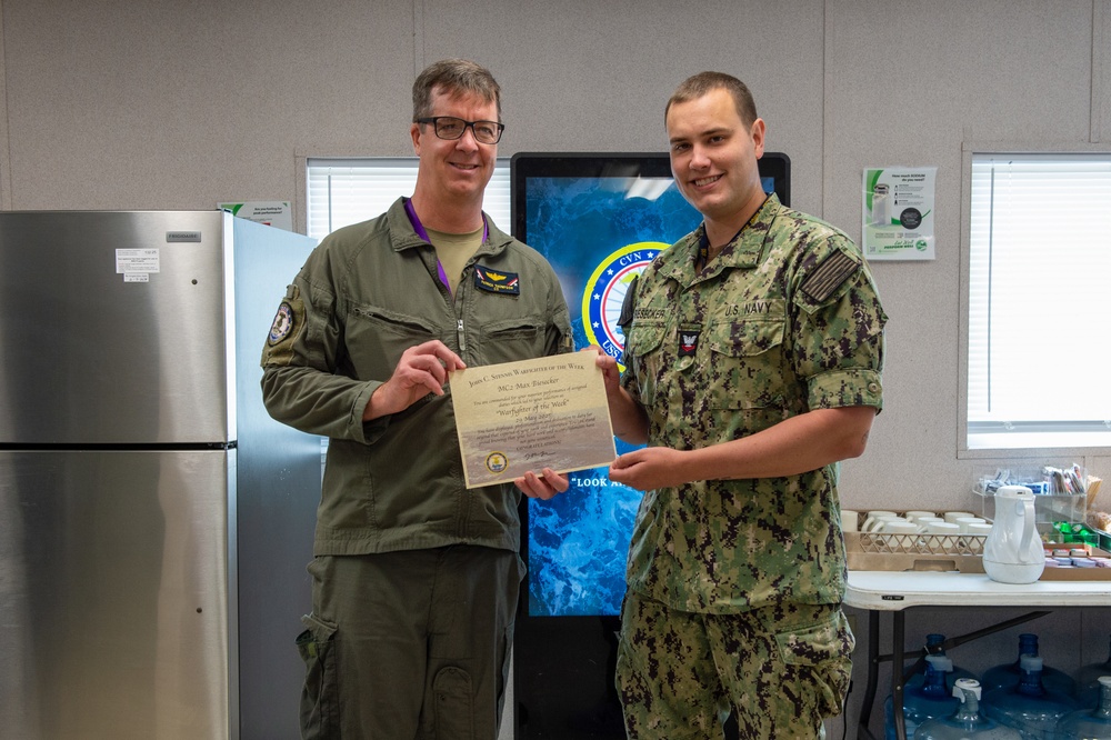 Mass Communication Specialist 2nd Class Max Biesecker Receives Warfighter of the Week