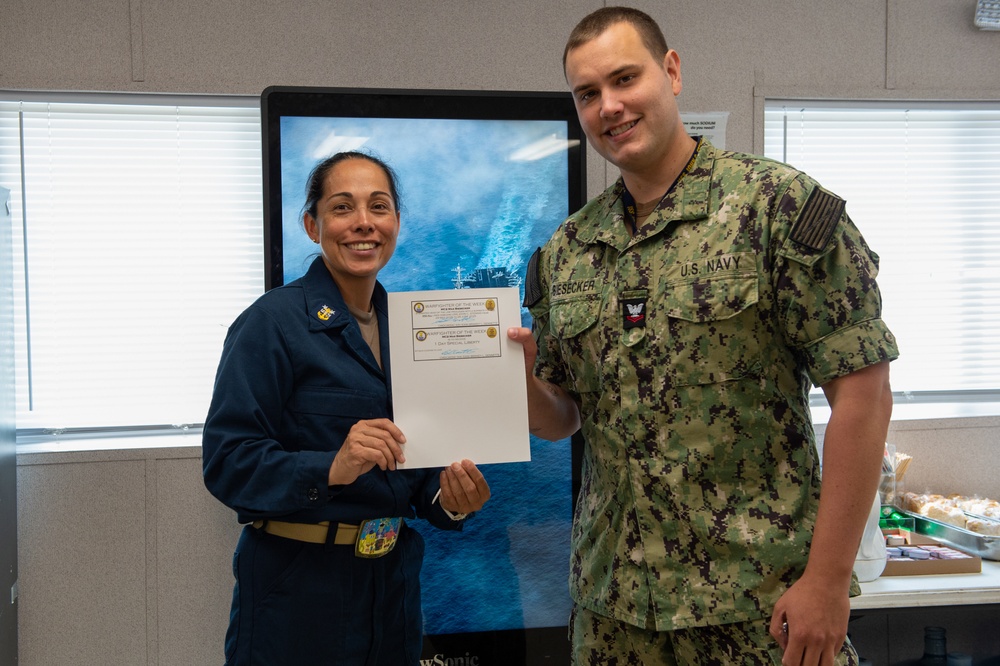 Mass Communication Specialist 2nd Class Max Biesecker Receives Warfighter of the Week