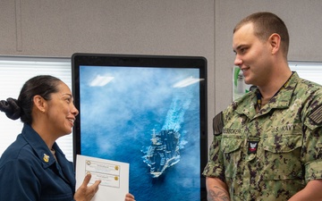 Mass Communication Specialist 2nd Class Max Biesecker Receives Warfighter of the Week