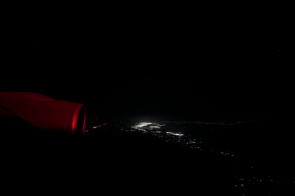 Thunderbolts appear in the night sky over USCENTCOM AOR