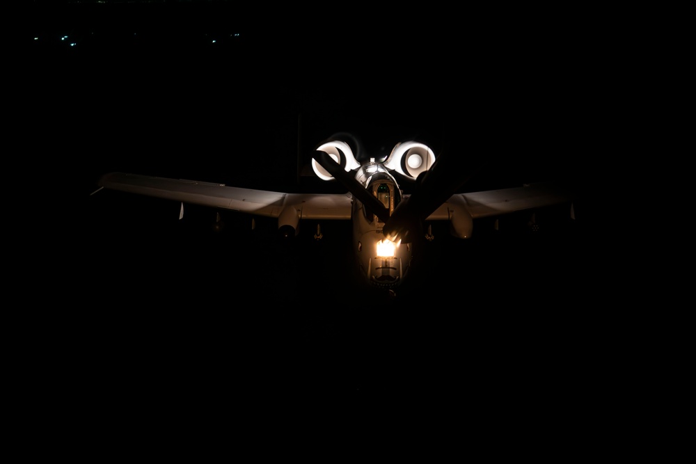 Thunderbolts appear in the night sky over USCENTCOM AOR