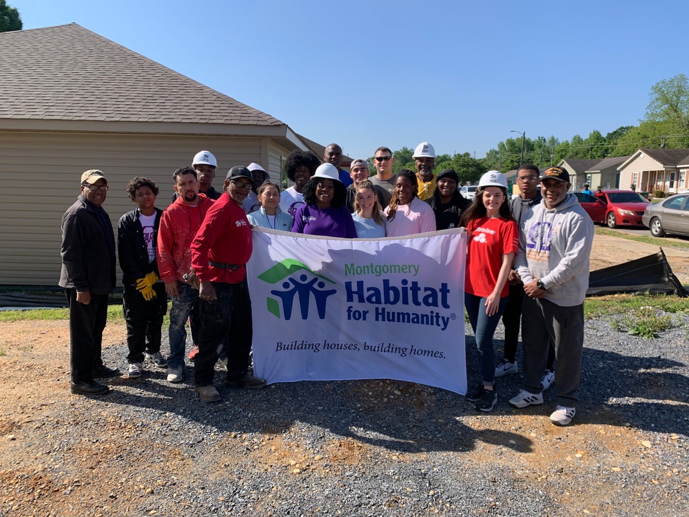 Airmen volunteer with Habitat for Humanity