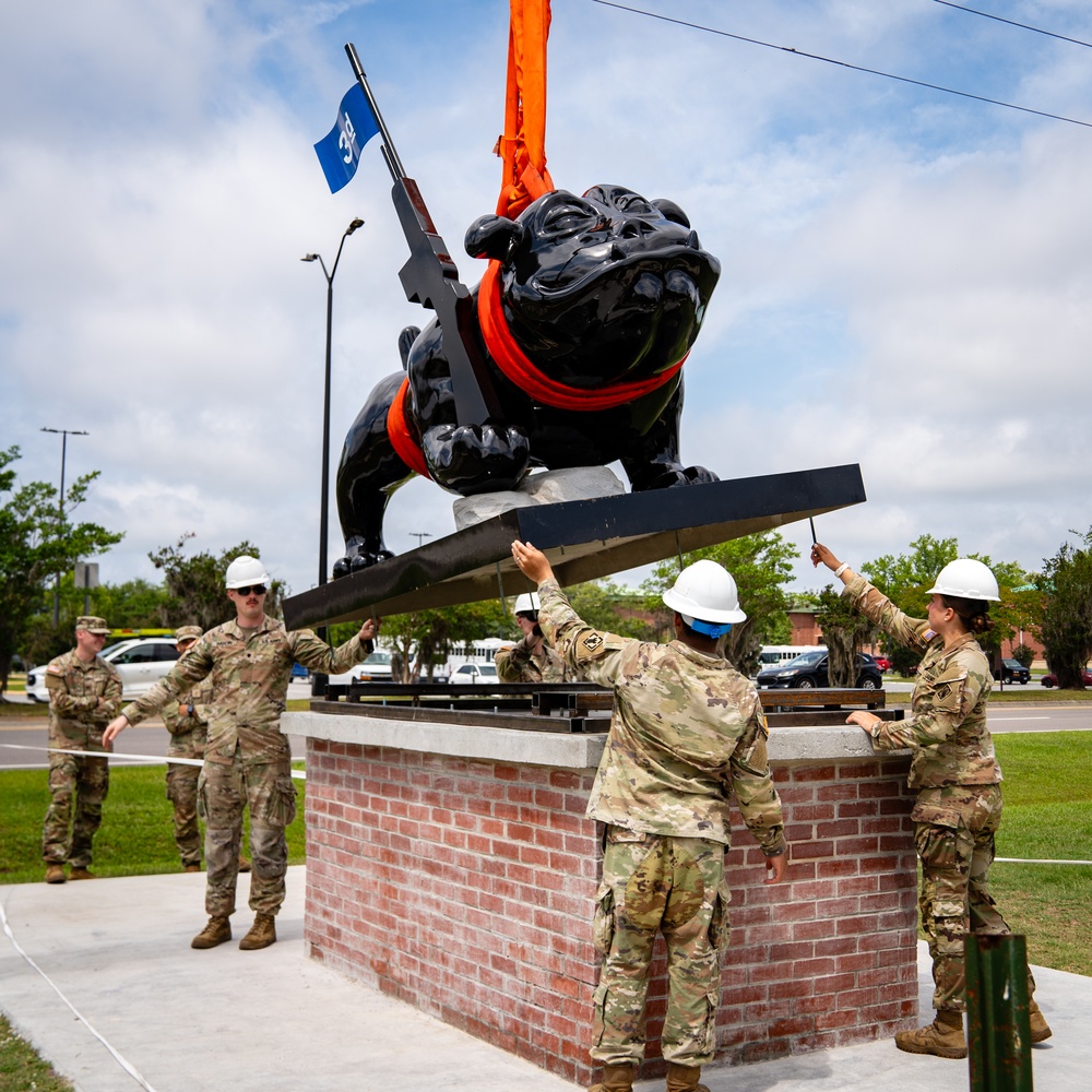 New Rocky the Bulldog Statues placed on Fort Stewart
