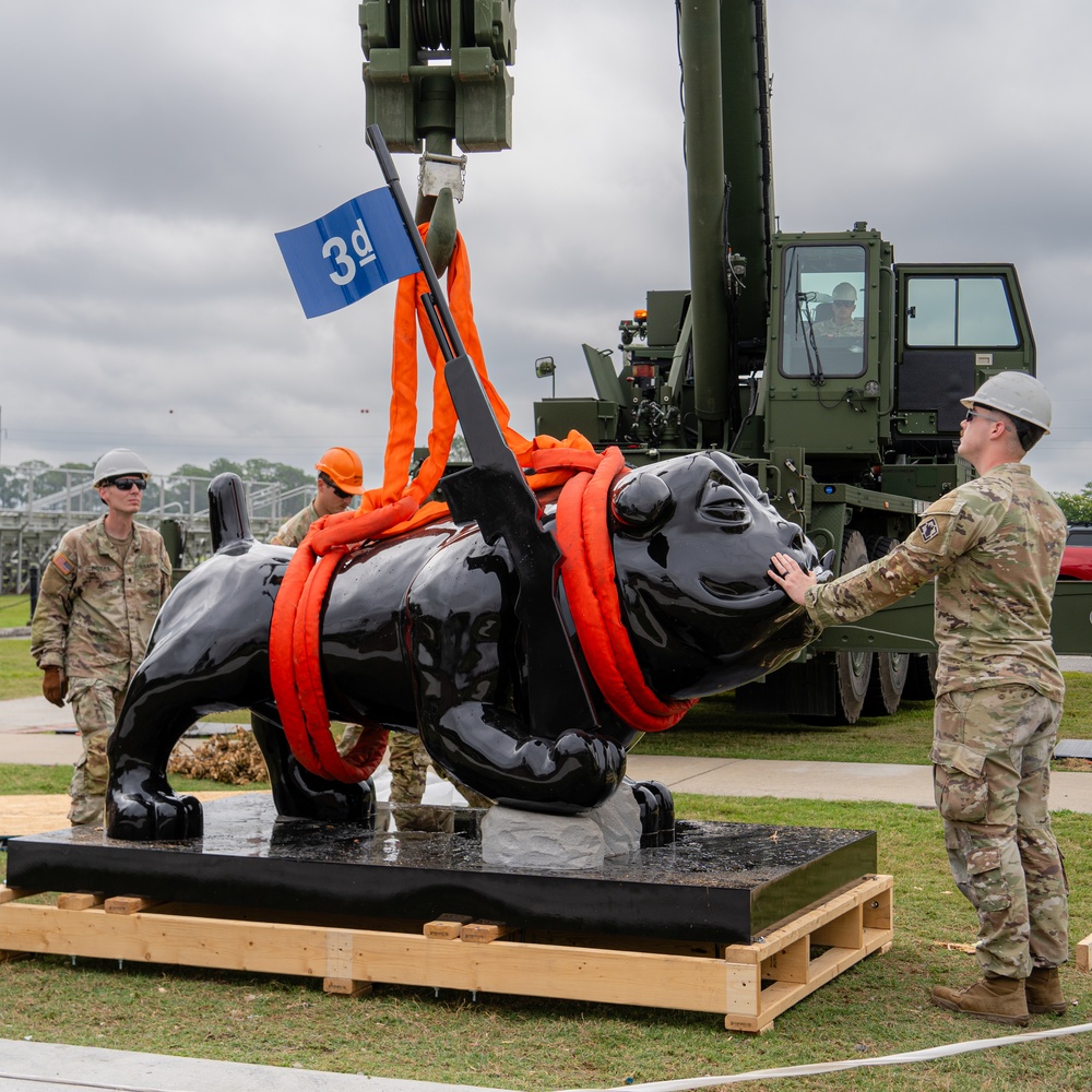 New Rocky the Bulldog Statues placed on Fort Stewart