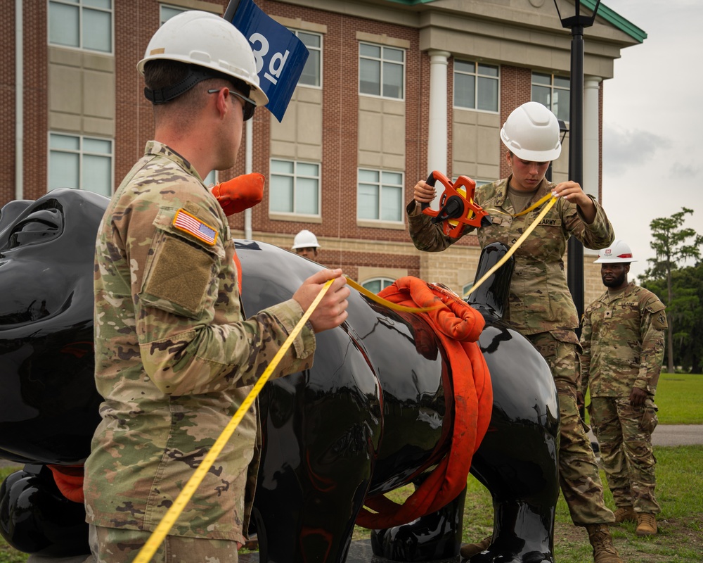 New Rocky the Bulldog Statues placed on Fort Stewart