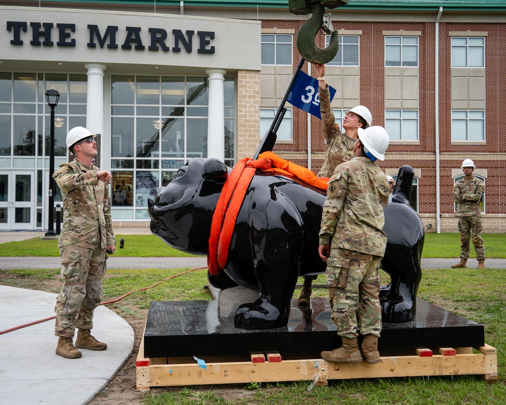 New Rocky the Bulldog Statues placed on Fort Stewart