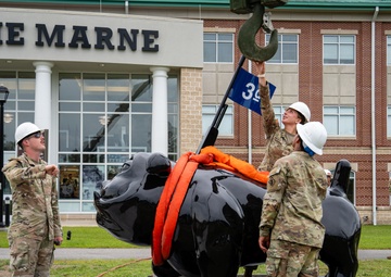 New Rocky the Bulldog Statues placed on Fort Stewart