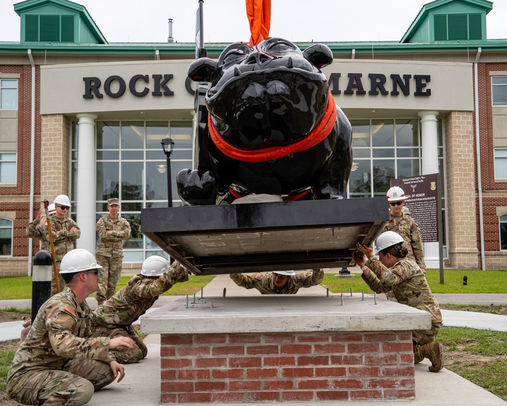 New Rocky the Bulldog Statues placed on Fort Stewart