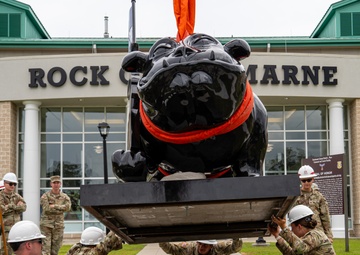 New Rocky the Bulldog Statues placed on Fort Stewart