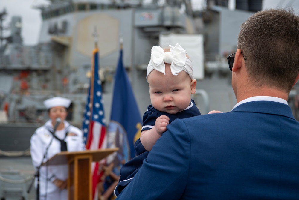 Mustin Baby Baptized Aboard Namesake Warship
