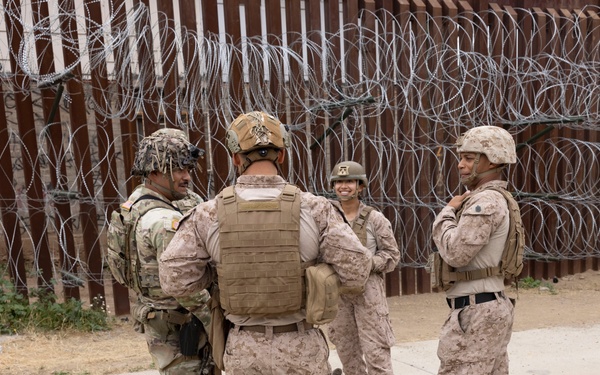 U.S. Soldiers with 549th Military Police share anti-drone training with U.S. Marines