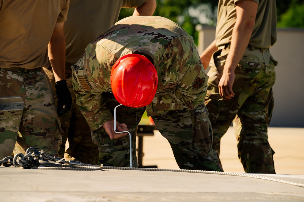 186th Air Refueling Wing Conducts Training with the KC-135 Tail Section to Enhance Readiness and Asset Recovery