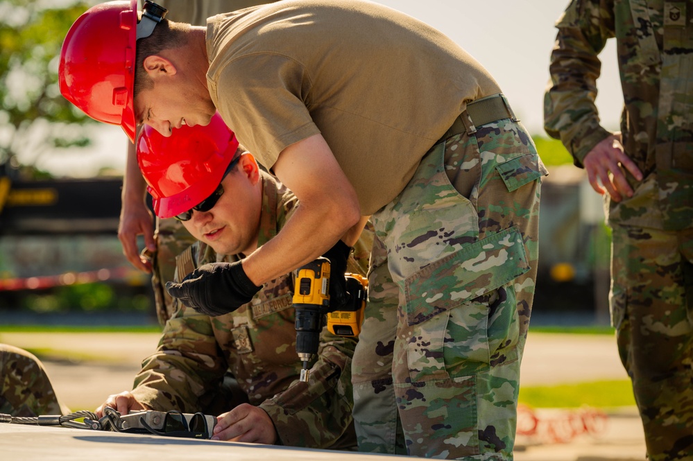 186th Air Refueling Wing Conducts Training with the KC-135 Tail Section to Enhance Readiness and Asset Recovery