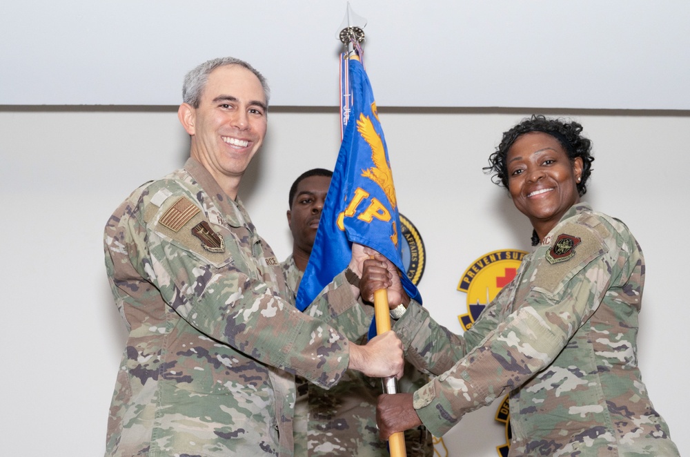 Col. Angelique Van-Patterson takes command of the 60th Inpatient operations Squadron
