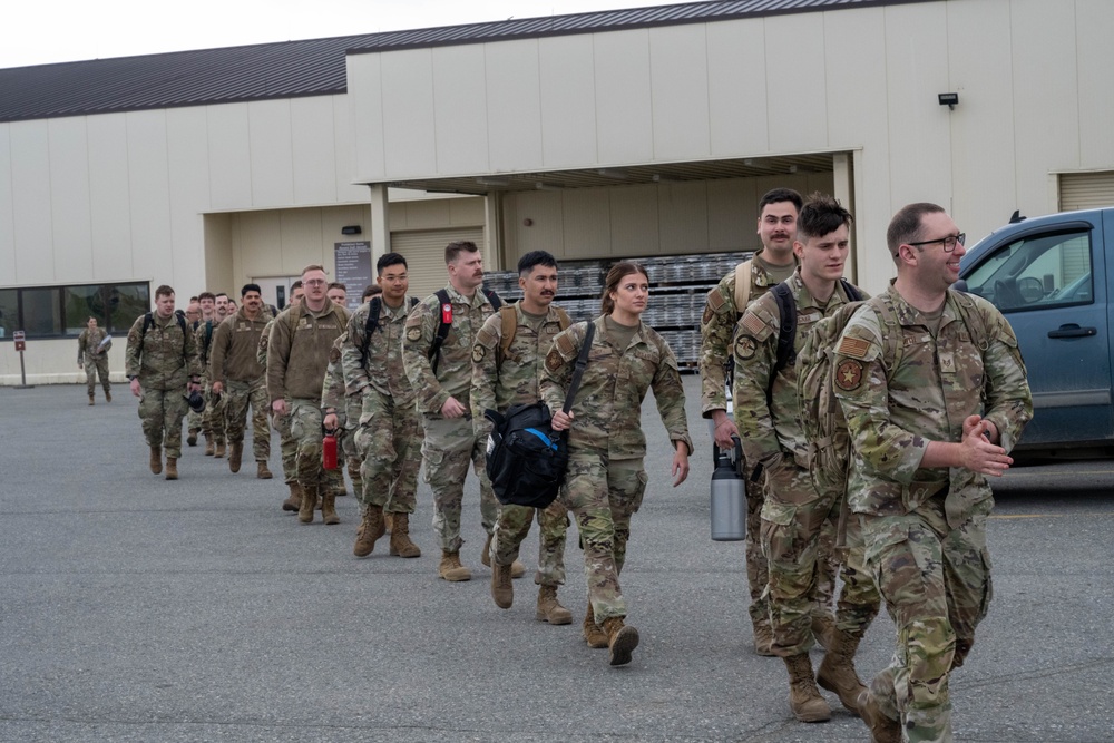 Airmen from JBER prepare to deploy during Exercise TROPIC TUNDRA