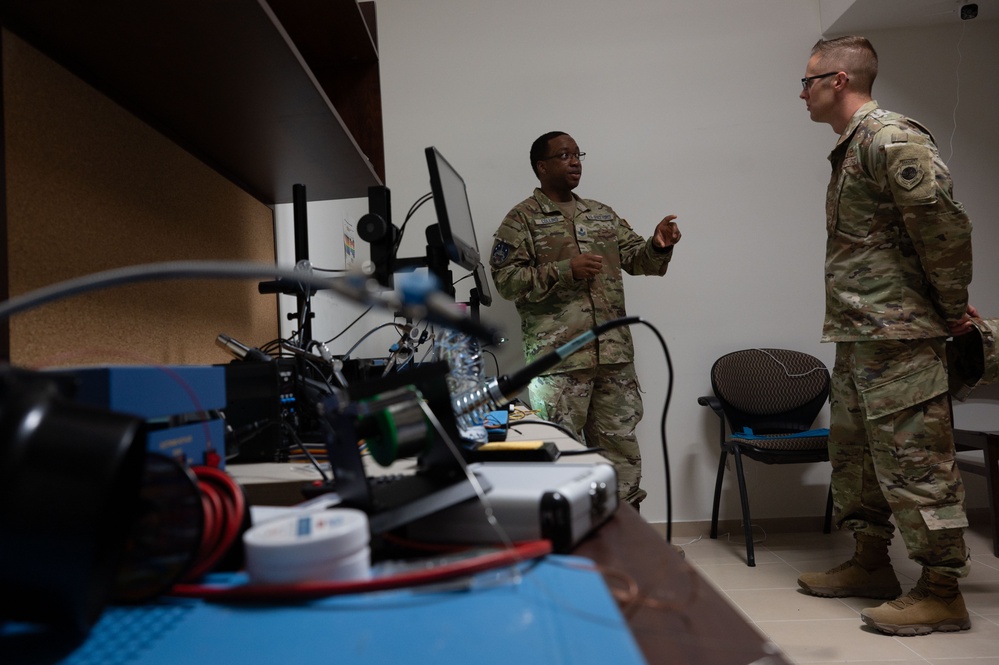Chief Master Sgt. Wiener visits the 379th AEW during 25.2 rotation