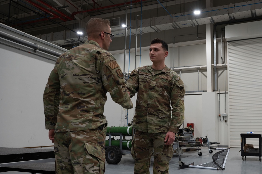 Chief Master Sgt. Wiener visits the 379th AEW during 25.2 rotation