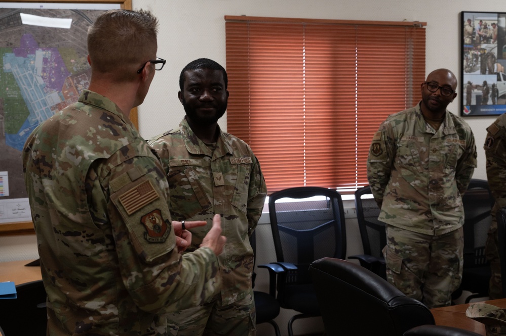 Chief Master Sgt. Wiener visits the 379th AEW during 25.2 rotation