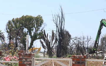 Debris removal in the Pacific Palisades