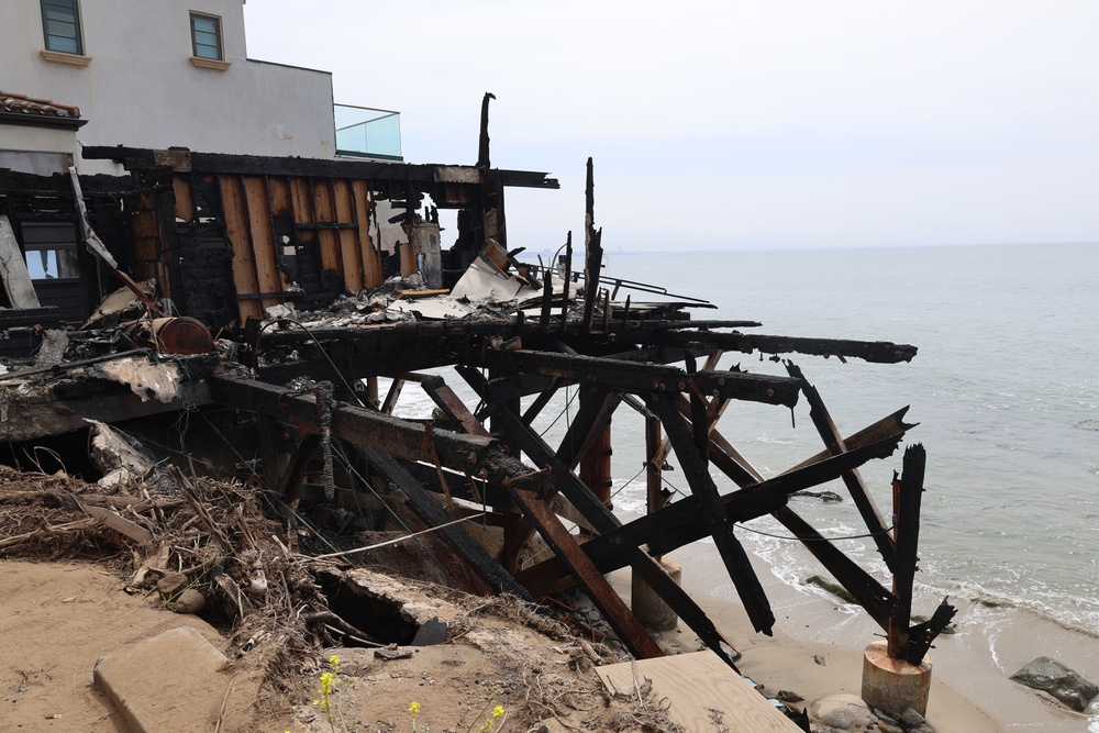 Debris removal along Pacific Coast Highway