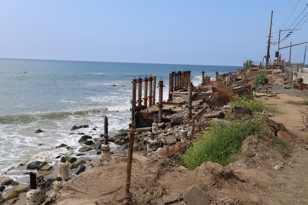 Debris removal along Pacific Coast Highway