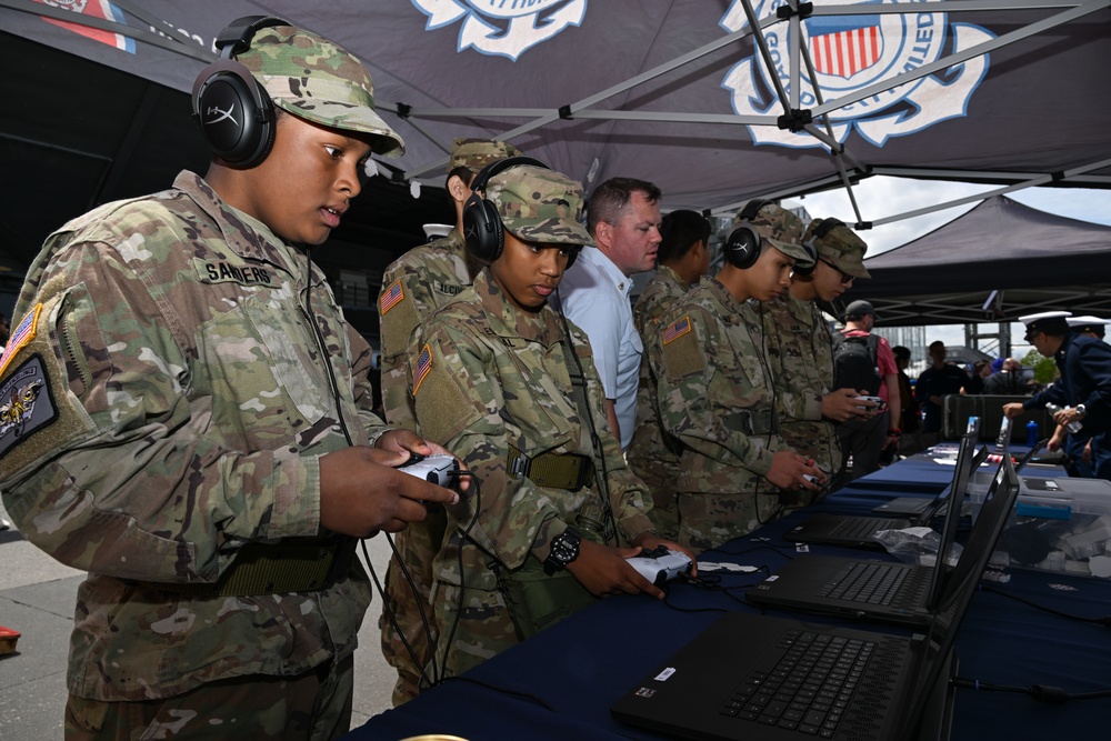 Coast Guard gaming tent draws visitors during Fleet Week New York