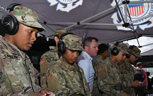 Coast Guard gaming tent draws visitors during Fleet Week New York